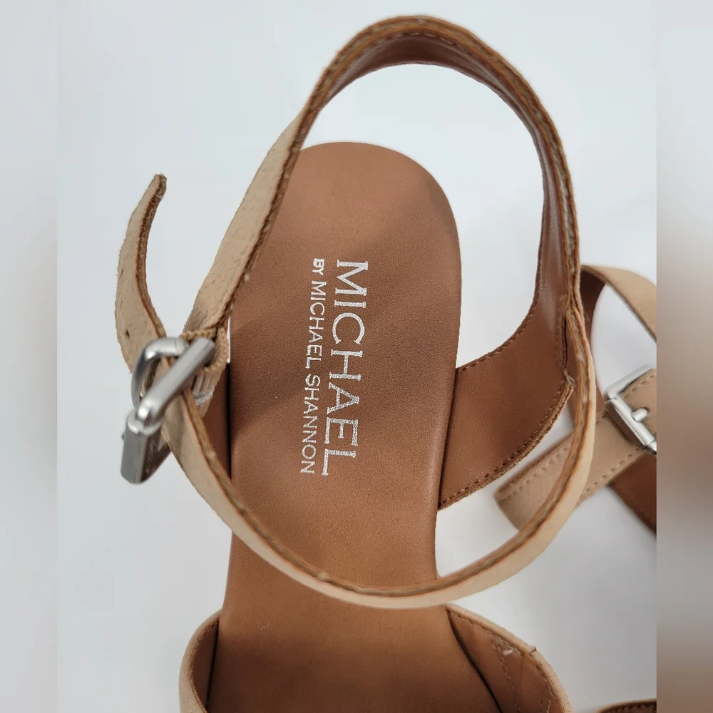 Michael by Michael Shannon Tan Nude Wedge Shoes Women's Size 7